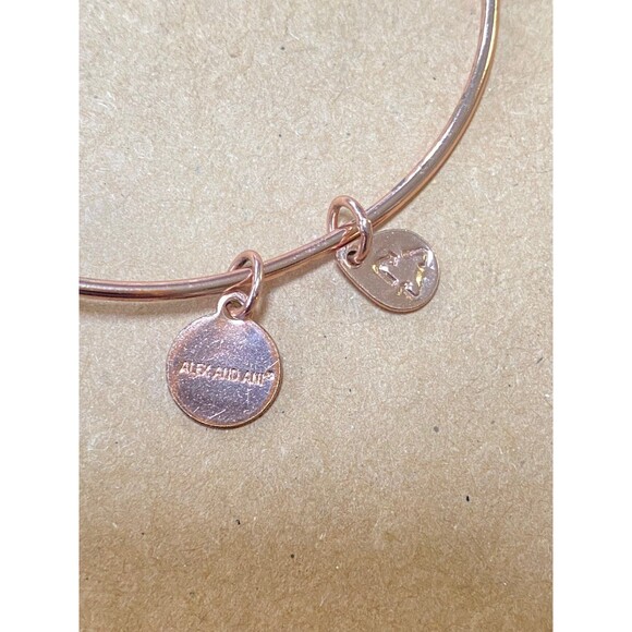 Alex and Ani Because I Love You Bangle Pink Enamel Swarovski Crystal 2017 - Picture 9 of 11
